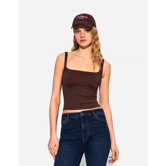 Bershka Tank Top in Brown - Picture 2 of 4